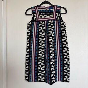 Kia Moore Ikat Sleeveless Mini Dress in Oaxaca Size XXS Woven Tribal